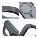 Forcell F-Protect Levels iPhone 16 Plus ütésálló MagSafe tok, Matt, átlátszó-fekete