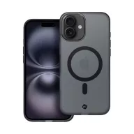  Forcell F-Protect Levels iPhone 16 Plus ütésálló MagSafe tok, Matt, átlátszó-fekete