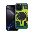 Forcell F-Protect Levels iPhone 16 Pro Max ütésálló MagSafe tok, Cyber, zöld-szürke