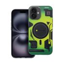 Forcell F-Protect Levels iPhone 16 Plus ütésálló MagSafe tok, Cyber, zöld-szürke