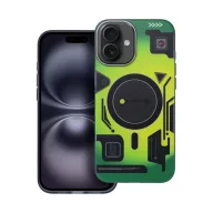   Forcell F-Protect Levels iPhone 16 Plus ütésálló MagSafe tok, Cyber, zöld-szürke