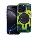 Forcell F-Protect Levels iPhone 16 Pro ütésálló MagSafe tok, Cyber, zöld-szürke