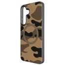 Forcell F-Protect Levels Samsung Galaxy S25 ütésálló MagSafe tok, Camo, barna-szürke