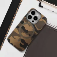   Forcell F-Protect Levels Samsung Galaxy S25 ütésálló MagSafe tok, Camo, barna-szürke
