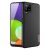Samsung Galaxy A22 4G SM-A225F, Műanyag hátlap védőtok + szilikon keret, fényvisszaverő szövet hátlap, rács minta, Dux Ducis Fino, fekete