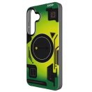 Forcell F-Protect Levels Samsung Galaxy S25 ütésálló MagSafe tok, Cyber, zöld-szürke