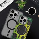 Forcell F-Protect Levels Samsung Galaxy S25 ütésálló MagSafe tok, Cyber, zöld-szürke