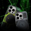 Forcell F-Protect Levels Samsung Galaxy S25 ütésálló MagSafe tok, Cyber, zöld-szürke