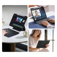   Dux Ducis DK iPad Pro 13 (2024 / 2025) kihajtható tok vezeték nélküli billentyűzettel, fekete
