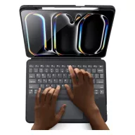   Dux Ducis DK iPad Pro 13 (2024 / 2025) kihajtható tok vezeték nélküli billentyűzettel, fekete
