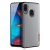 Samsung Galaxy A20e SM-A202F, Műanyag hátlap védőtok + szilikon keret, fényvisszaverő szövet hátlap, rács minta, Dux Ducis Fino, kék