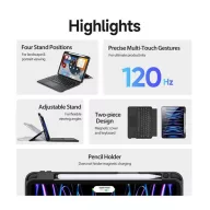   Dux Ducis DK iPad 4/5/6/iPad Pro 11 (2018/2020/2021/2022) kihajtható tok vezeték nélküli billentyűzettel, fekete
