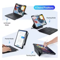   Dux Ducis DK iPad 4/5/6/iPad Pro 11 (2018/2020/2021/2022) kihajtható tok vezeték nélküli billentyűzettel, fekete