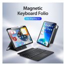 Dux Ducis DK iPad 4/5/6/iPad Pro 11 (2018/2020/2021/2022) kihajtható tok vezeték nélküli billentyűzettel, fekete