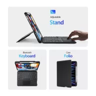   Dux Ducis DK iPad 4/5/6/iPad Pro 11 (2018/2020/2021/2022) kihajtható tok vezeték nélküli billentyűzettel, fekete