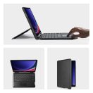 Dux Ducis DK Samsung Tab S10 Plus/S9 Plus/S9 FE Plus kihajtható tok vezeték nélküli billentyűzettel, háttérvilágítással, fekete
