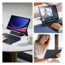Dux Ducis DK Samsung Tab S10 Plus/S9 Plus/S9 FE Plus kihajtható tok vezeték nélküli billentyűzettel, háttérvilágítással, fekete