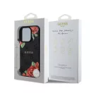 Guess PU Leather 4G Roses iPhone 16 Pro Max MagSafe műbőr tok, fekete-rózsa