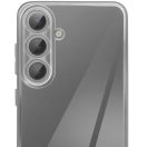 Glam Samsung Galaxy S25+ szilikon tok kameravédő-lencsével, ezüst