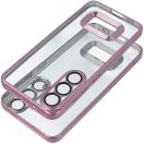 Glam Samsung Galaxy S25+ szilikon tok kameravédő-lencsével, rozéarany