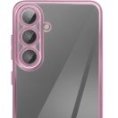 Glam Samsung Galaxy S25+ szilikon tok kameravédő-lencsével, rozéarany