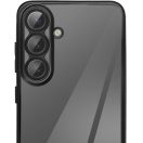 Glam Samsung Galaxy S25+ szilikon tok kameravédő-lencsével, fekete