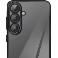   Glam Samsung Galaxy S25+ szilikon tok kameravédő-lencsével, fekete