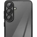 Glam Samsung Galaxy S25 Ultra szilikon tok kameravédő-lencsével, fekete