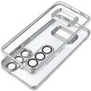 Glam Samsung Galaxy S25 Ultra szilikon tok kameravédő-lencsével, ezüst