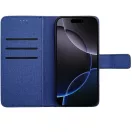 Gomma Samung Galaxy S25 Ultra flip/oldalra nyíló tok kártyatartó résszel, kék