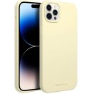 Roar Samsung Galaxy S25+ prémium szilikon tok velúr béléssel, világossárga