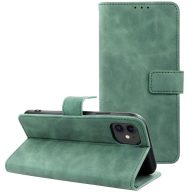   Tender Book Samsung Galaxy S25 flip/oldalra nyíló műbőr tok kártyatartó résszel, zöld