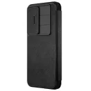 Nillkin Qin Pro Samsung Galaxy S25+ bőr flip tok, fekete