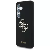   Guess Silicone Big 4G Logo Bottom Script Samsung Galaxy S25 hátlap tok, fekete