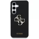 Guess Silicone Big 4G Logo Bottom Script Samsung Galaxy S25 hátlap tok, fekete