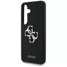 Guess Silicone Big 4G Logo Bottom Script Samsung Galaxy S25 hátlap tok, fekete