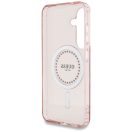 Guess Rhinestones Printed Classic Logo MagSafe Samsung Galaxy S25 kemény hátlap tok, rózsaszín