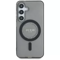   Guess Rhinestones Printed Classic Logo MagSafe Samsung Galaxy S25 kemény hátlap tok, fekete