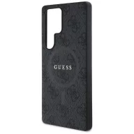   Guess Leather 4G Colored Ring Classic Logo MagSafe Samsung Galaxy S25 Ultra kemény hátlap tok, fekete