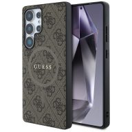   Guess Leather 4G Colored Ring Classic Logo MagSafe Samsung Galaxy S25 Ultra kemény hátlap tok, barna