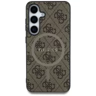   Guess Leather 4G Colored Ring Classic Logo MagSafe Samsung Galaxy S25 kemény hátlap tok, barna
