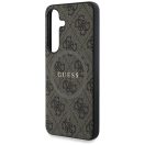 Guess Leather 4G Colored Ring Classic Logo MagSafe Samsung Galaxy S25 kemény hátlap tok, barna