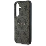   Guess Leather 4G Colored Ring Classic Logo MagSafe Samsung Galaxy S25 kemény hátlap tok, barna