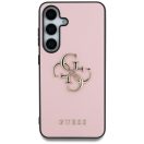 Guess Grained Big 4G Logo Small Classic Logo Samsung Galaxy S25+  kemény hátlap tok, rózsaszín