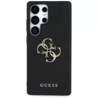   Guess Grained Big 4G Logo Small Classic Logo Samsung Galaxy S25 Ultra  kemény hátlap tok, fekete