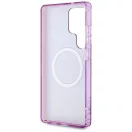 Guess Glitter Flowers Triangle Buttons Samsung Galaxy S25 Ultra MagSafe kemény hátlap tok, lila