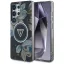 Guess Glitter Flowers Triangle Buttons Samsung Galaxy S25 Ultra MagSafe kemény hátlap tok, fekete