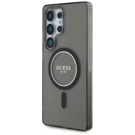   Guess Glitter Circle Classic Logo Samsung Galaxy S25 Ultra MagSafe kemény hátlap tok, fekete