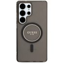 Guess Glitter Circle Classic Logo Samsung Galaxy S25 Ultra MagSafe kemény hátlap tok, fekete