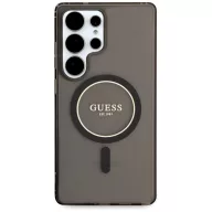   Guess Glitter Circle Classic Logo Samsung Galaxy S25 Ultra MagSafe kemény hátlap tok, fekete